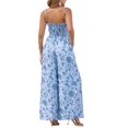 thumbnail image 3 of INSPIRAR CHIC Mono Casual de Verano para Mujeres Sin Mangas con Pantalones Anchos de Smock Estampados de Flores Boho Overoles XL Azul, 3 of 6