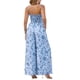 thumbnail image 3 of INSPIRAR CHIC Mono Casual de Verano para Mujeres Sin Mangas con Pantalones Anchos de Smock Estampados de Flores Boho Overoles XL Azul, 3 of 6