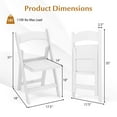 thumbnail image 3 of Costway 12 Pack Resin Folding Chairs with Padded Seat All-Weather Resin Frame Patio White, 3 of 7