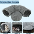thumbnail image 5 of PETMAKER Cat Tunnel with Cat Bed - 3FT Multifunctional Cat Tunnel Bed, Gray, 5 of 11