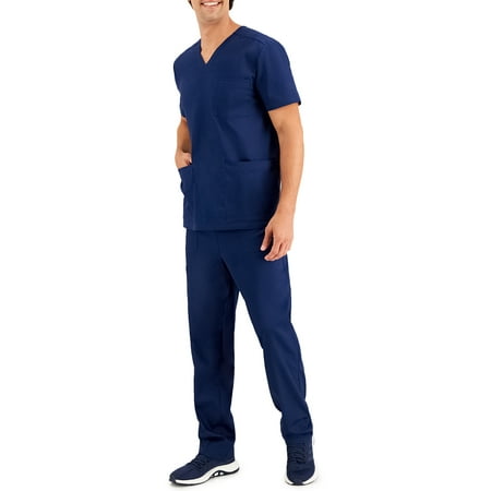

Hanes ComfortFit Stretch Unisex Cotton Vneck Scrub Top and Drawstring Scrub Pant Set