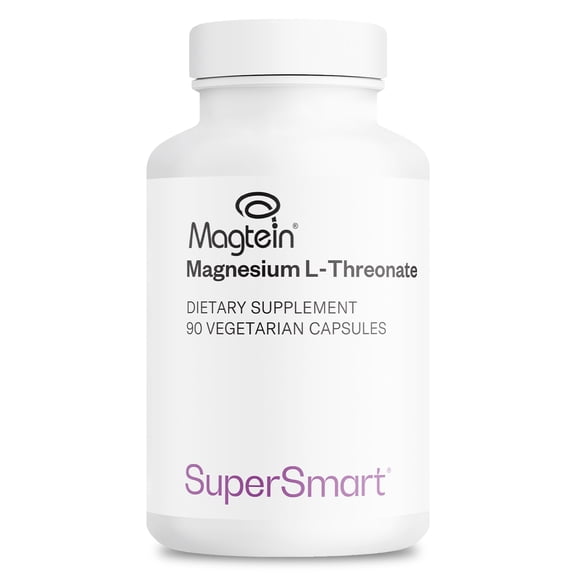 SuperSmart - Magnesium L-Threonate (Magtein) 2000 mg per Day | Non-GMO & Gluten Free - 120 Vegetarian Capsules