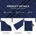 thumbnail image 4 of QDG Men's Pajama Set Soft Henley Neck Long Sleeve Top and Pants Brushed Ribbed Lounge Sleep Sets, 4 of 7