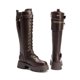 thumbnail image 5 of Botas DREAM PAIRS de combate con plataforma, rodilla alta, color marrón, 5 of 9