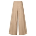 thumbnail image 5 of Womens Pants Women's High Waist Wide Leg Casual Trousers Pure Color Lightweight Flowy Pants Everyday Comfort Solid Full Length Khaki XXXL, 5 of 5