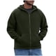 thumbnail image 2 of Dolkfu sudaderas de forro polar para hombres, sudadera con cremallera completa y capucha, chaqueta de invierno de manga raglán para hombres XXL, 2 of 9