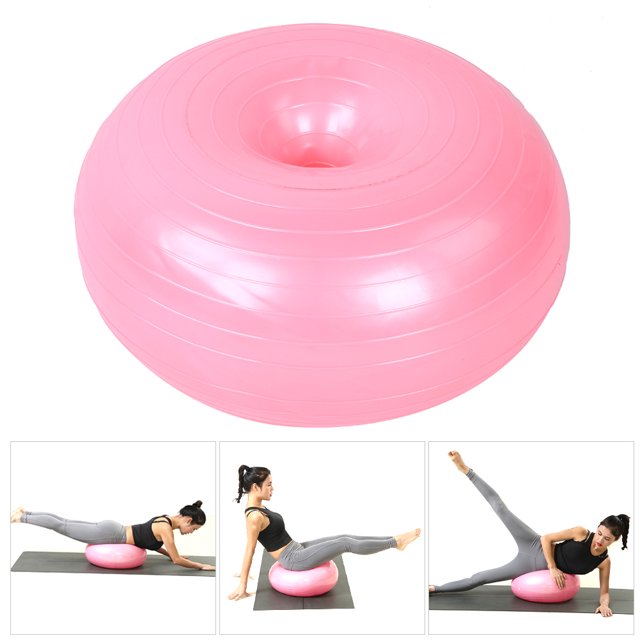 Cergrey 50cm PVC Pink Doughnut Shape Thicken Anti-explosion Inflatable Seating Exercise Yoga Ball,Yoga Ball,Seating Exercise Yoga Ball