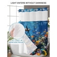 thumbnail image 4 of No Hook Cloth Fabric Shower Curtain with Snap in Liner, Turtle Waterproof Shower Curtains Set with See Through Top Window, Summer Beach Ocean Coral Sunlight Jellyfish Bath Curtains Shower 72"x84", 4 of 6