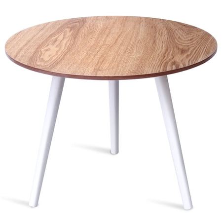 Costway Table A Manger Ronde Table De Cuisine Ronde Avec Trois Pieds En Bois 56 X 43 Cm Walmart Canada