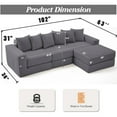 thumbnail image 3 of SOULART 102.00" Cloud Couch, Gray Sectional Sofa, Convertible Floor Sleeper Sofa for Living Room, No Assembly Required with 6 Pillows, 3 of 13