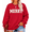 Red, variant on Women Plus Size Merry Sweatshirt Women Christmas Glitter Patch Merry Shirt Merry Letter Print Long Sleeve Oversized Pullover Tops,1X