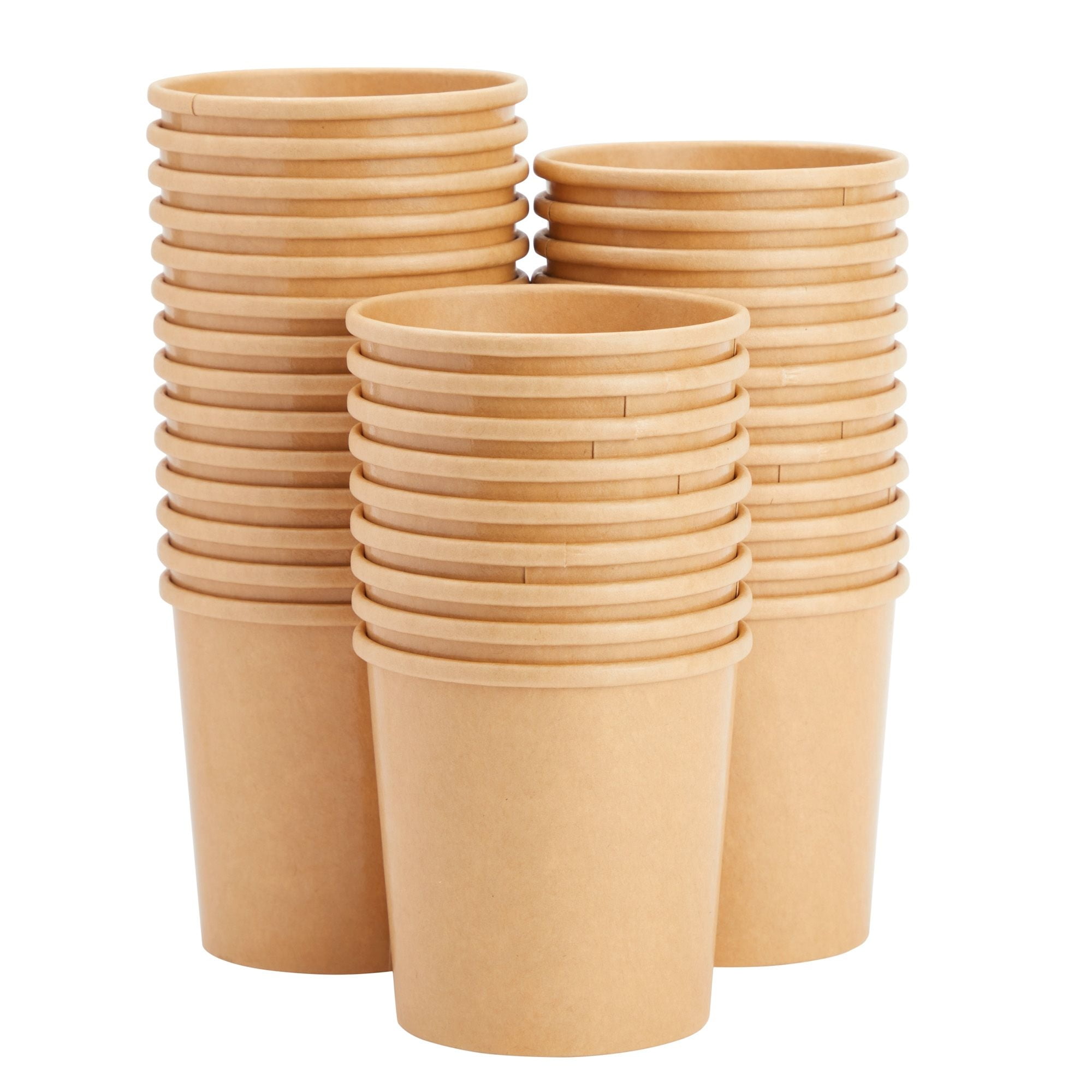 Yocup 16 oz Kraft / Natural Brown Paper Ice Cream Container with Paper Lid  Combo - 1 case (250 set)