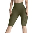 thumbnail image 5 of YOTMKGDO Womens Shorts Biker Shorts Women High Waisted Short Leggings Knee Length Womens Gym Workout Long Shorts, green shorts Medium, 5 of 7