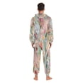 thumbnail image 7 of 1 Piece Adult Onesie Pajamas Cozy & Loose-Fit Sleepsuit Loungewear with Pockets Abstract Pink Floral Pattern Medium, 7 of 7