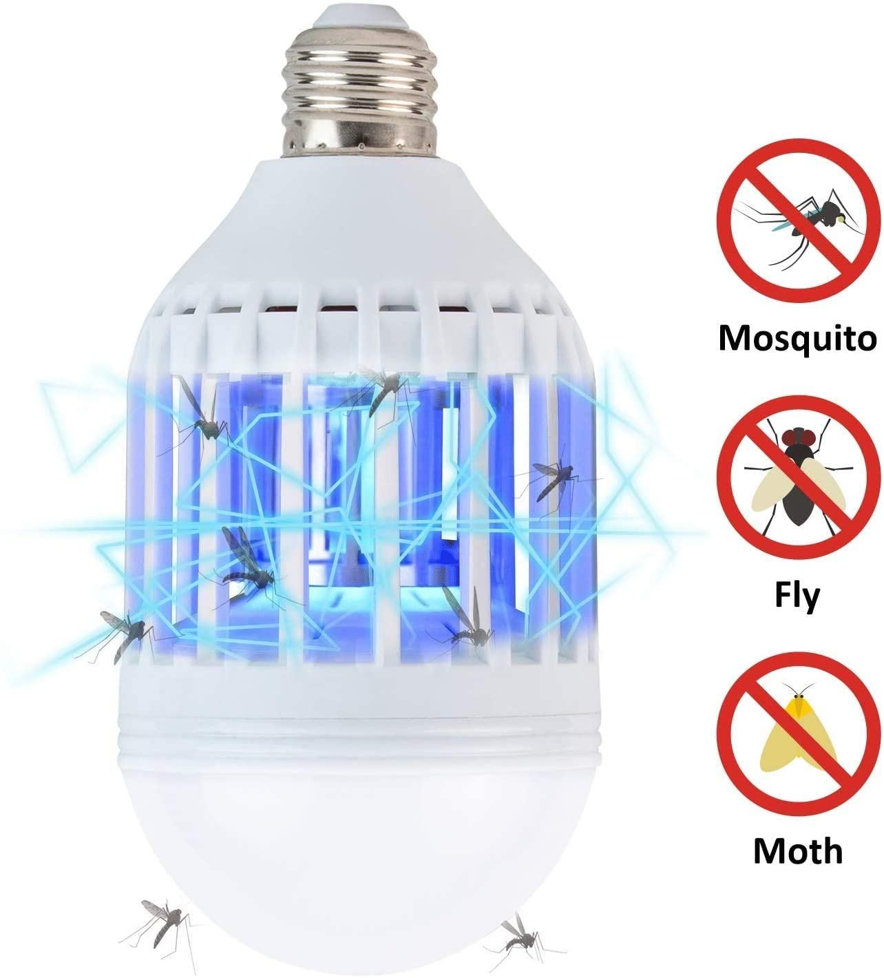 2 in 1 Mosquito Killer Lamp Bug Zappers Light Bulb,Electronic Insect