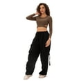 thumbnail image 4 of Gothic Cargo Pants Women Baggy High Waisted Y2k Pants Wide Leg with Pockets Drawstring Streetwear Casual Harajuku Joggers, 4 of 5