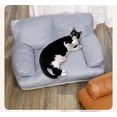 thumbnail image 3 of Pet Sofa Bed, Vintage Cat Puppy Faux Leather Couch with Non-Slip Bottom for Cats or Small Medium Dog Chair (Large, Large), 3 of 14