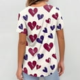 thumbnail image 4 of Valentine Day Scrub Tops for Women Love Heart Print Short Sleeve Quick Dry Nursing Scrubs Cute V Neck Plus Size Scrub Tops with Pockets White 4XL, 4 of 5