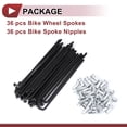 thumbnail image 3 of Unique Bargains 36 Set 12G Bicycle Spoke 12G Bike Wheel Spokes 45 Steel Black-101mm, 3 of 5
