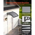 thumbnail image 4 of 24x24 Inch Smoky Gray Mini Door Window Awning ABS Bracket Outdoor Rainproof Sunshade Canopy, 4 of 6
