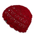 thumbnail image 3 of Candid Signature Apparel Women’s Beanie Hand Knit Shell Stitch with Premium & Natural Bamboo Cotton for everyday Wear, Red, 3 of 3