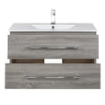 thumbnail image 4 of Cutler Kitchen and Bath Kato 36" Wood/Cultured Marble Bathroom Vanity in Gray, 4 of 5