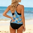 thumbnail image 4 of UPPADA Womens Two Piece Tankini Bathing Suits Trendy Sleeveless Tank Tops and Bottom 2 Piece Bathing Suits Casual Swimwear Floral Print Swimsuits Blue Tankini Swimsuits for Women,L, 4 of 5