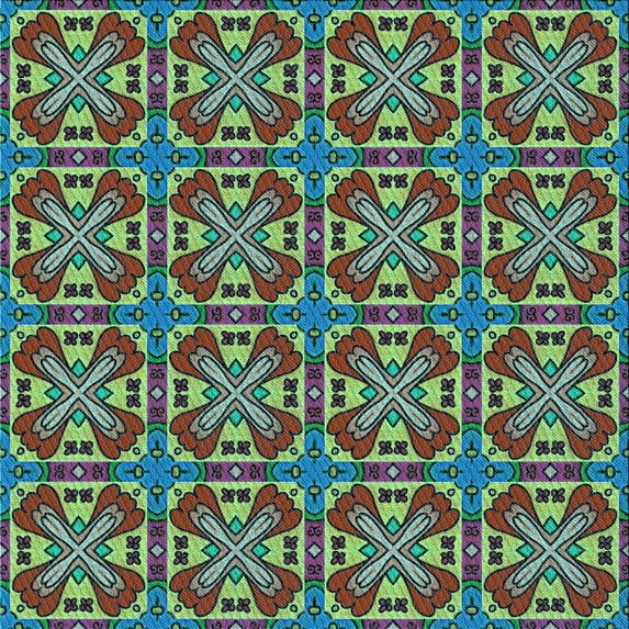 Ahgly Company Machine Washable Indoor Square Transitional Purple Area Rugs, 6' Square