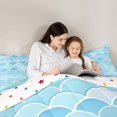 thumbnail image 4 of Manfei Mermaid Fish Tail Twin Comforter Sets, Sea Princess Theme Bedding Set, Light Blue, Polkadot Reversible, 2 Pieces, 1 Comforter and 1 Pillowcase, 4 of 7