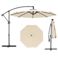 thumbnail image 1 of Gymax 10 FT Patio Offset Umbrella w/ X-shaped Base Infinite Tile & 360° Rotation Beige, 1 of 10