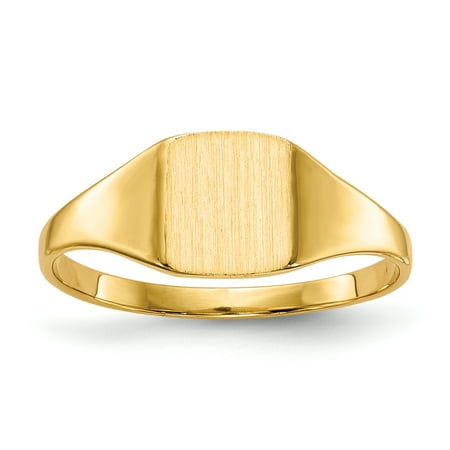 14k Yellow Gold 6.5x7.0mm Closed Back Signet Band Ring Size 6.00