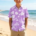 thumbnail image 3 of Ugoldhm Children's Printed Short-Sleeve Shirts Cuban-Collar Single-Button Beach Vacation Floral Shirts Boys' Casual Open-Front Tops, 3 of 8