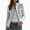 Gray, variant on Women's Solid Color Stand Collar Full Zip Long Sleeve Napoleon Military Jacket Lined Outerwear With Pockets