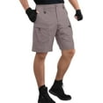 thumbnail image 3 of Men's Functional Tactical Shorts, Outdoor Multi-Pocket Work Shorts with Drawstring Waist & Durable Polyester ,Camel 2XL, 3 of 4