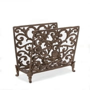 GG Collection  Acanthus Magazine & Towel Holder, Brown