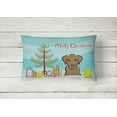 thumbnail image 2 of Carolines Treasures BB1606PW1216 Christmas Tree and Chocolate Labrador Canvas Fabric Decorative Pillow, 12H x16W,, 2 of 3