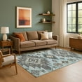 thumbnail image 7 of Addison Rugs Mayfield Premium Machine Washable Transitional Tribal Teal Rectangle Rug, 10' x 14', 7 of 7
