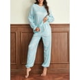 thumbnail image 3 of SUNSIOM Femmes 2 Pièces Pyjama Ensemble Manches Longues Col Rond Gobelet Impression Tops Cordon Pantalons Ensembles de Vêtements de Nuit, 3 of 6