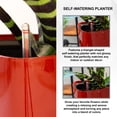 thumbnail image 5 of XBrand 22.4" H Red Plastic Self Watering Indoor Outdoor Triangle Planter Pot w/Glossy Finish, Tall Decorative Gardening Pot, Home Décor Accent, 5 of 10