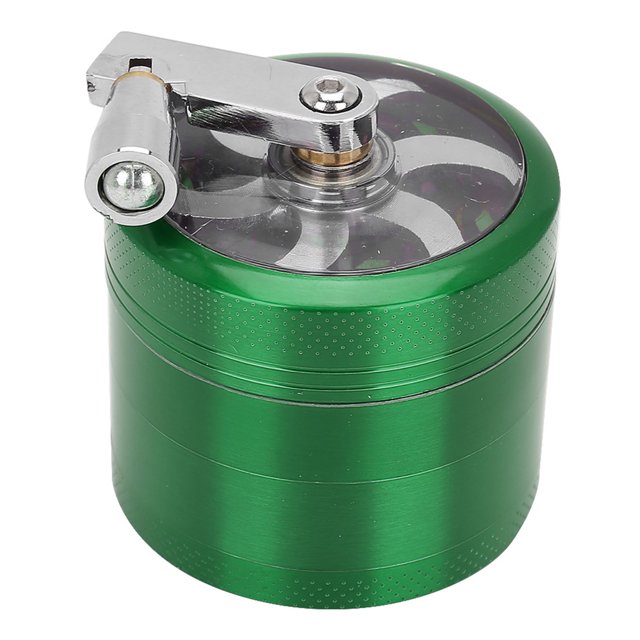 Molinillo para fumar de 4 capas, herramienta de pulido de aleación de zinc agitada a mano, 55 mm con cubierta magnética (verde)