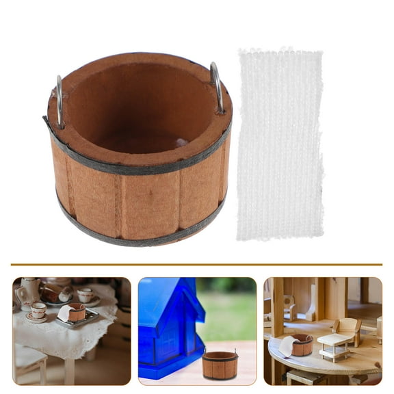 NIAIZEK 1 Set of Dollhouse Bathroom Decoration Wooden in Brown for Scene Layout and Toy Accessory