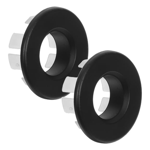 ELAYARD 2-Pack Black Sink Overflow Cover with Seal for Bathroom Vanity Basin Drain Trim