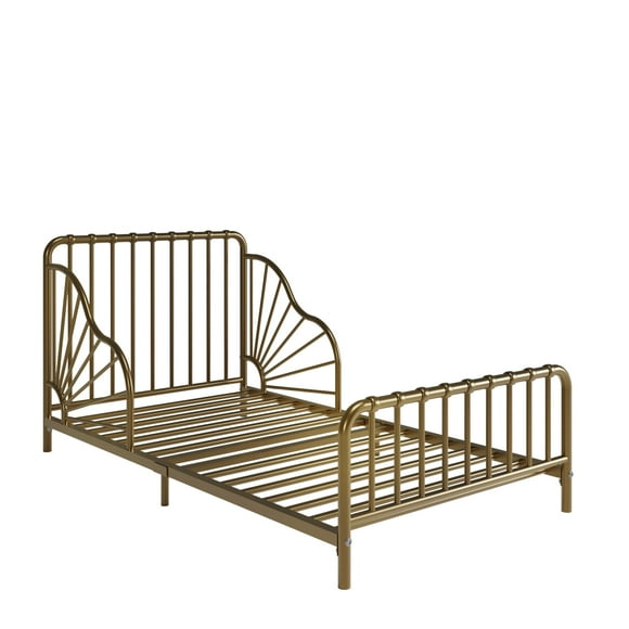 Little Seeds Quinn Whimsical Metal Toddler Bed, Gold