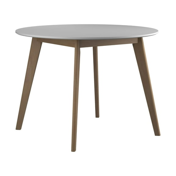Breckenridge Round Dining Table Matte White and Natural Oak