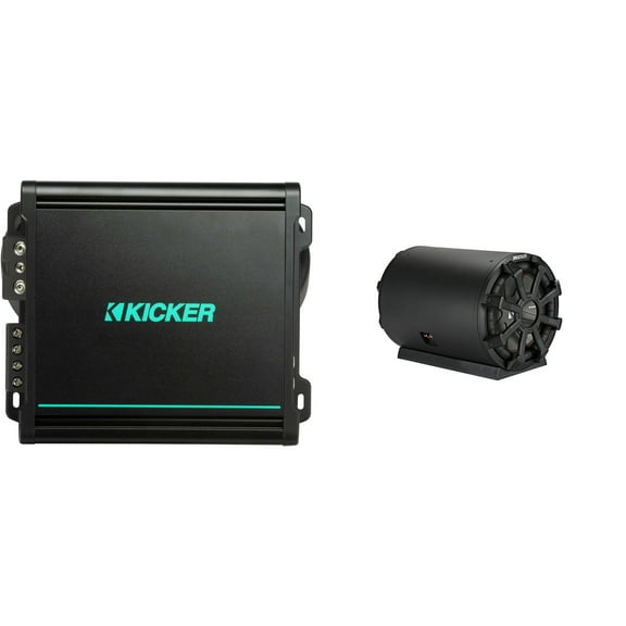 Kicker Pontoon - Tritoon Boat Audio Upgrade, Bass Package 10" 46CWTB102 Sub Enclosure & 48KXMA8001 Marine Amplifier