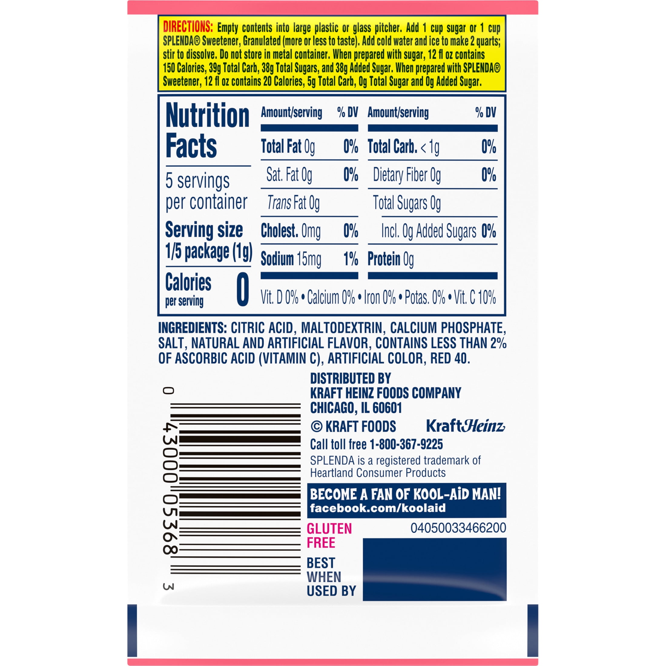 Kool-Aid Unsweetened Watermelon Powdered Soft Drink Mix, 0.15 oz Packet, Powders