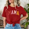 thumbnail image 5 of Camiseta de mujer Penkiiy Mama Carta impresa T-shirt Día de la Madre Tops de manga corta XL Rojo, 5 of 5