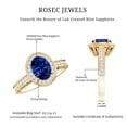 thumbnail image 5 of Rosec Jewels Vintage Inspired Ring for Women - Created Blue Sapphire Ring with Diamond Halo, 18K Yellow Gold, US 7.00, 5 of 8