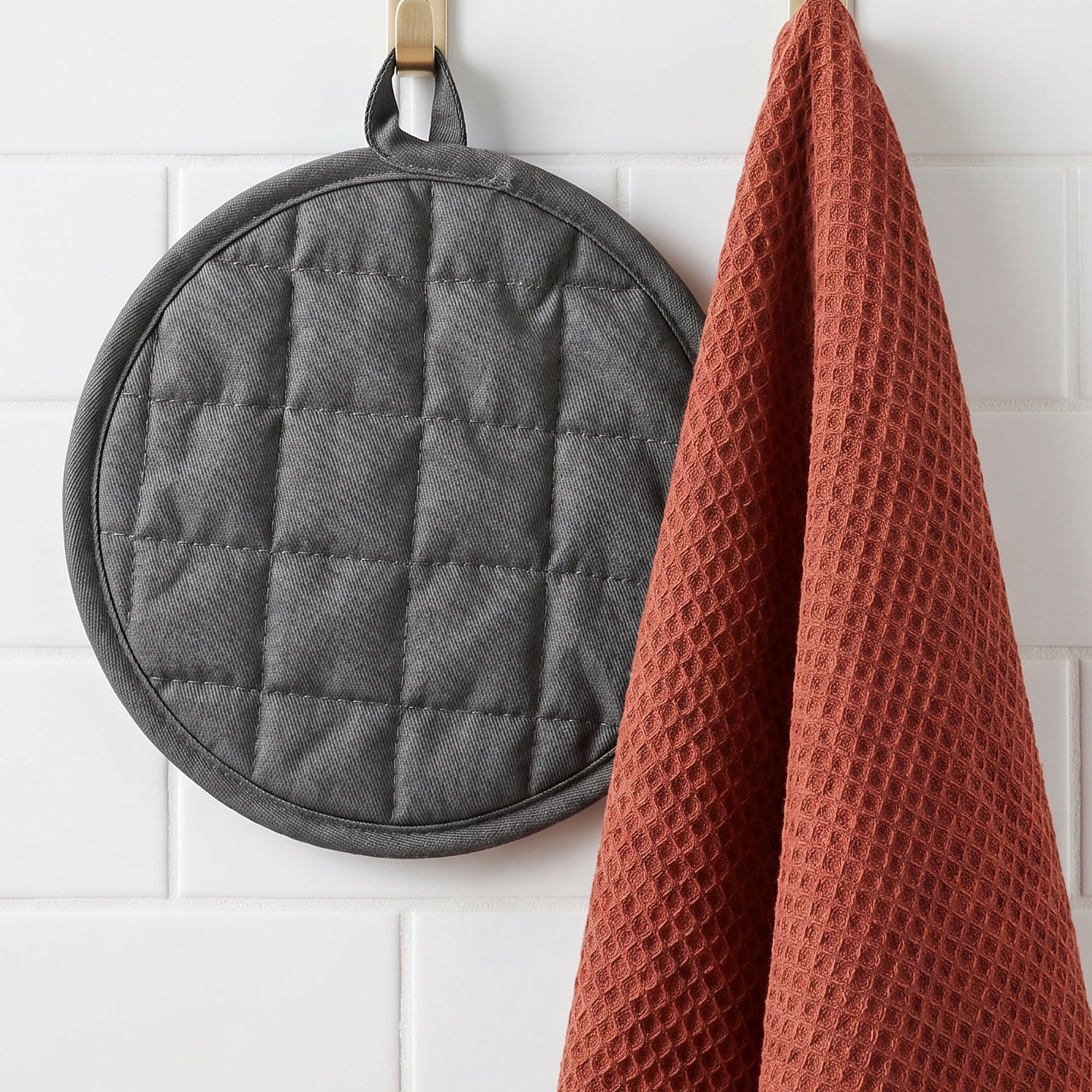 Unique Bargains 2 Pcs Heat Resistant Non Slip Pot Holders for Kitchen Gray 7.1"x7.1"