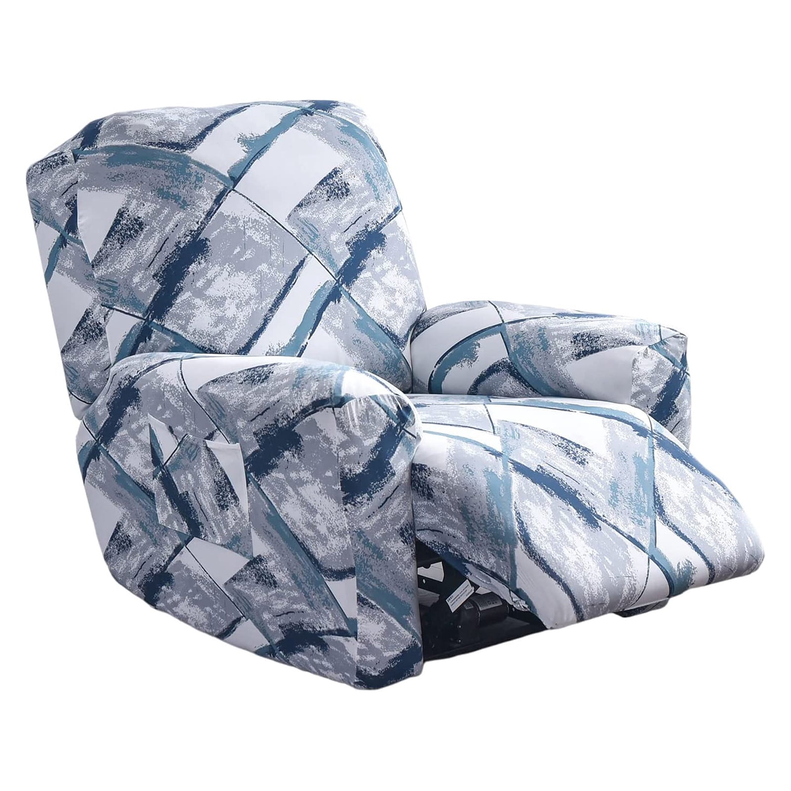 EcoAncheng Stretch Recliner Slipcover, 4 Pieces Printed Lazy Boy Chair